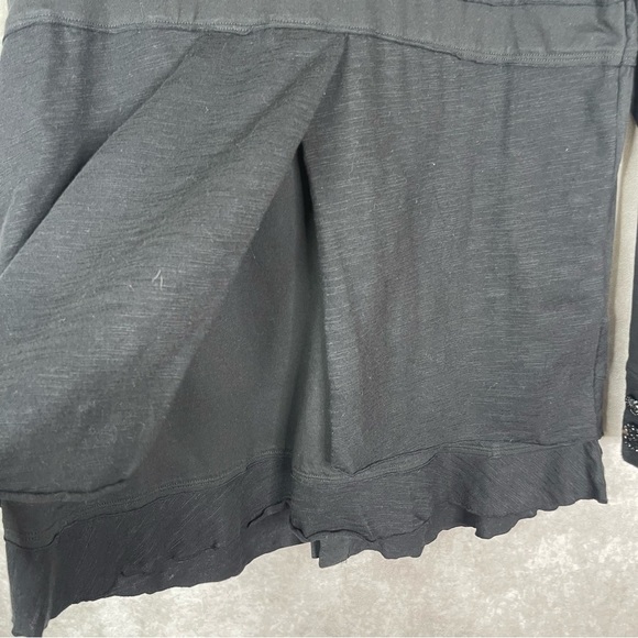 Neon Buddha Long Sleeve Ruffle Embellished Buttons Top Tunic In Black Size S - Picture 7 of 8